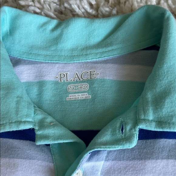 The Children’s Place Polo Shirt Striped Blue - Picture 3 of 6